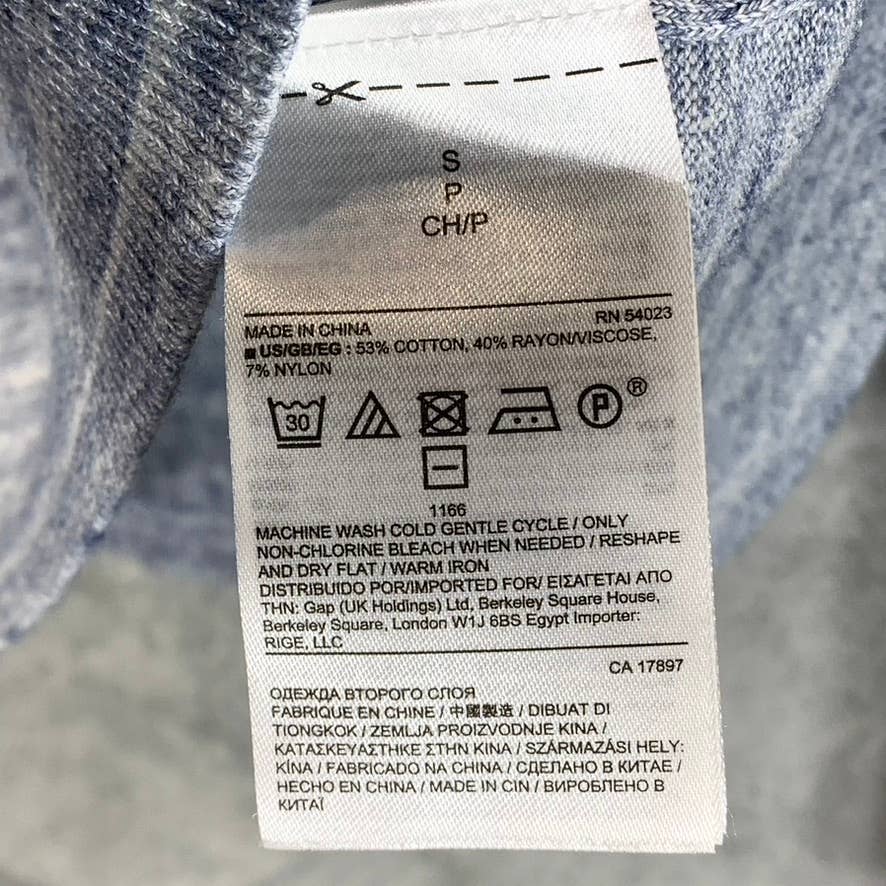 BANANA REPUBLIC Men's Blue Marled V-Neck Luxe Pullover Sweater SZ S