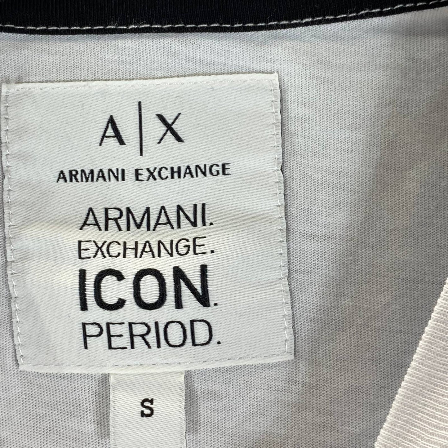 A|X ARMANI EXCHANGE Men's White Regular-Fit Icon Logo Crewneck T-Shirt SZ S