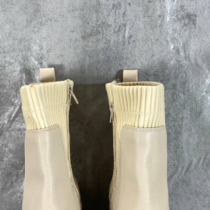 BAR III Women's Smooth Versuz Sock Lug-Sole Block-Heel Side-Zip Boots SZ 9