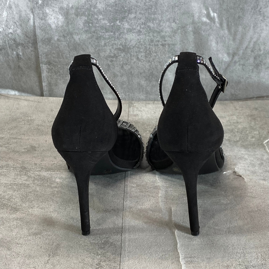 INC INTERNATIONAL CONCEPTS Women's Black Jaspen Rhinestone Two-Piece Pumps SZ8.5