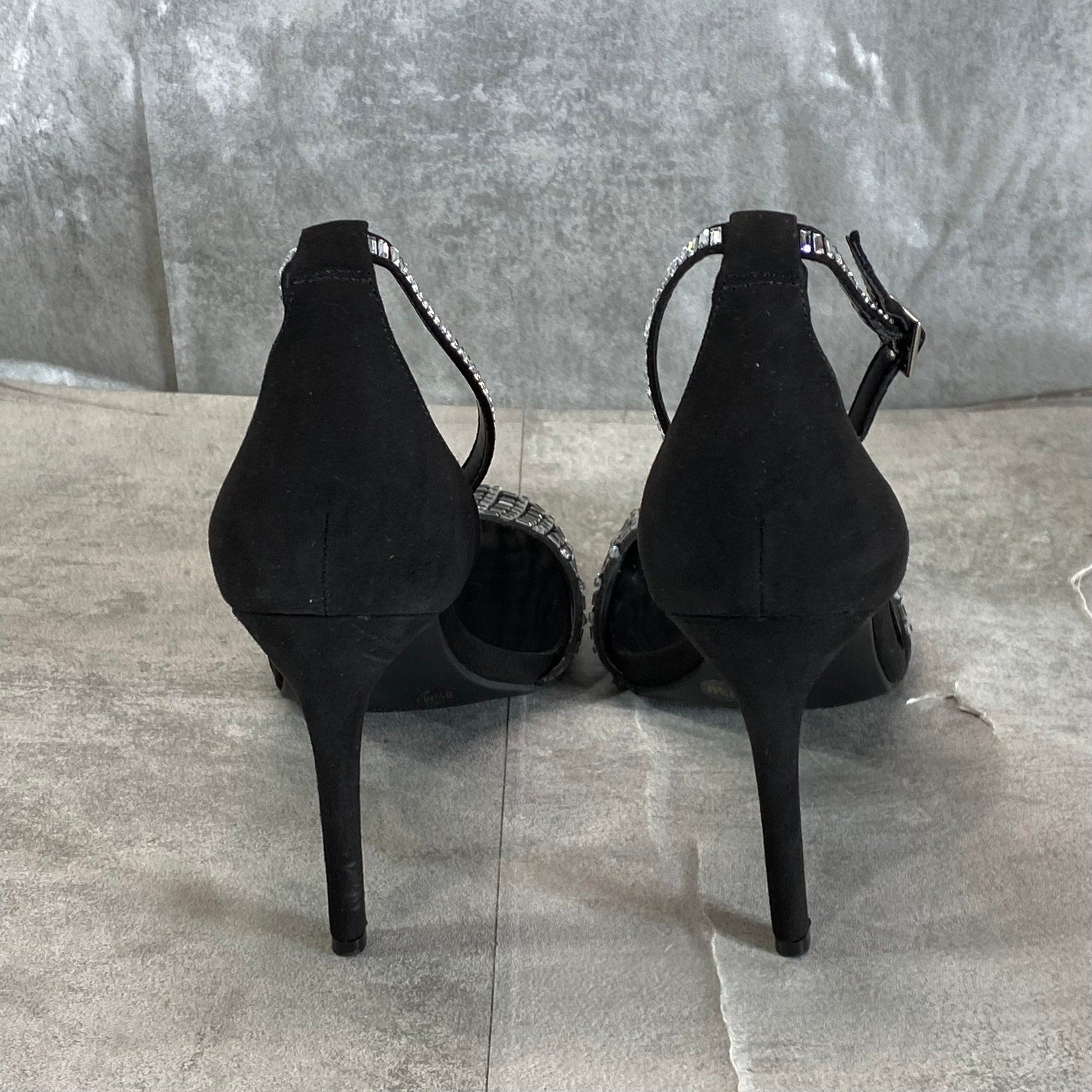 INC INTERNATIONAL CONCEPTS Women's Black Jaspen Rhinestone Two-Piece Pumps SZ8.5