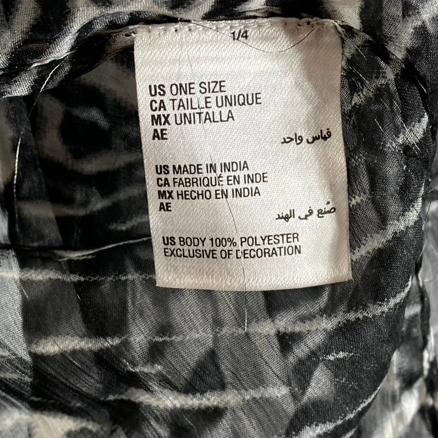 INC INTERNATIONAL CONCEPTS Women's Black/White Zebra Topper SZ OS