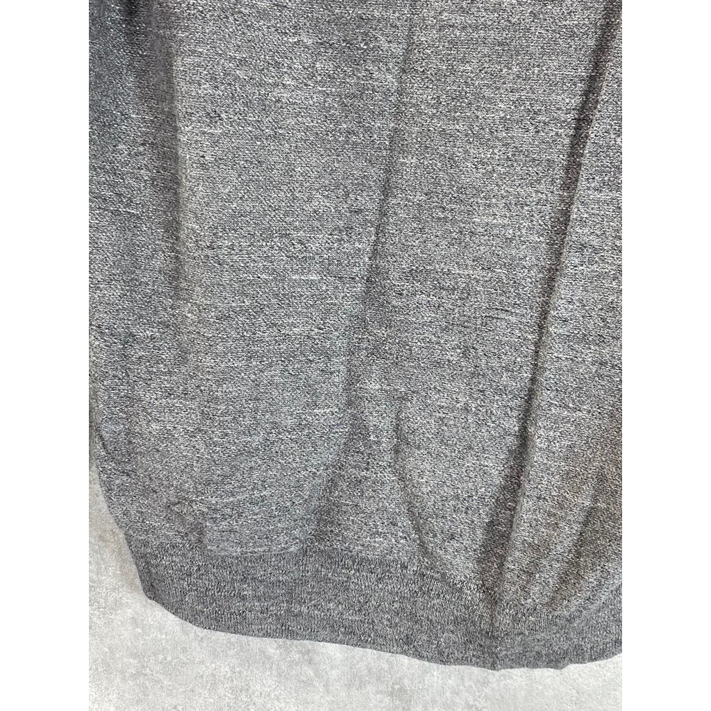 J.CREW Men's Heathered Dark Grey Crewneck Slim Long Sleeve Pullover Sweater SZXL