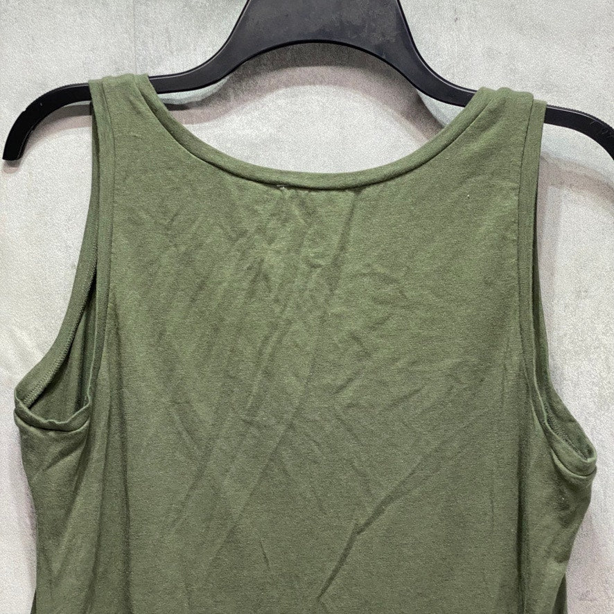 MOTHERHOOD MATERNITY Olive Ruched Sides Sleeveless Scoop Neck Tank Tops SZ L