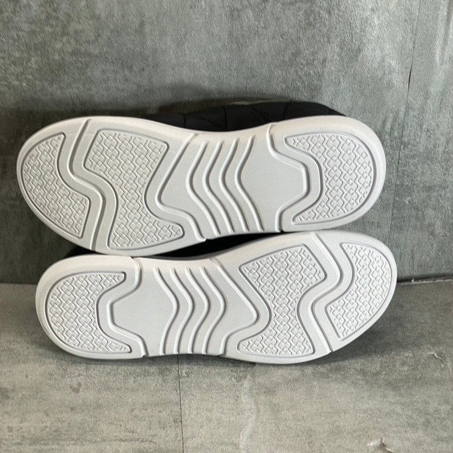 LONDON FOG Women's Black Kelsie Quilted Memory Foam Round-Toe Slip-On Sneakers