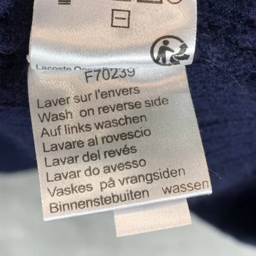 LACOSTE Men's Navy Blue Crewneck Classic-Fit Ribbed Long-Sleeve Sweater SZ 3XL