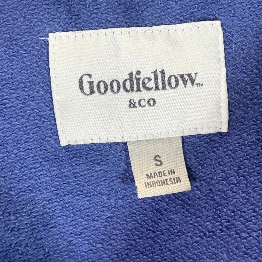 GOODFELLOW & CO Men's Blue Marled Crewneck Standard-Fit Sweatshirt SZ S