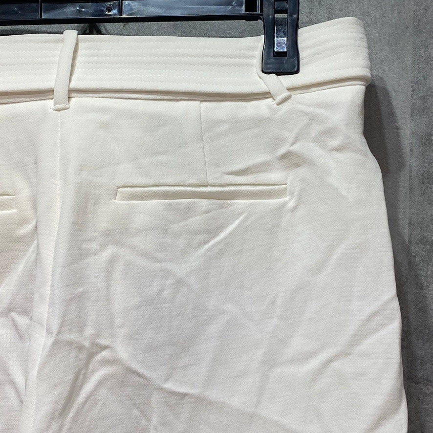 1. STATE The Fleur Ivory Textured Crepe Tie Waist Short SZ 8
