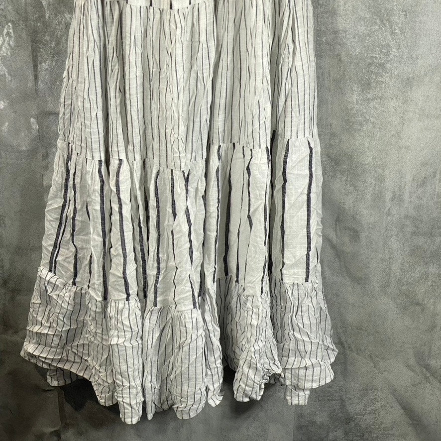 RILEY & RAE Women's Ultra White/Black Jill Striped Tie-Strap Maxi Dress SZ XS