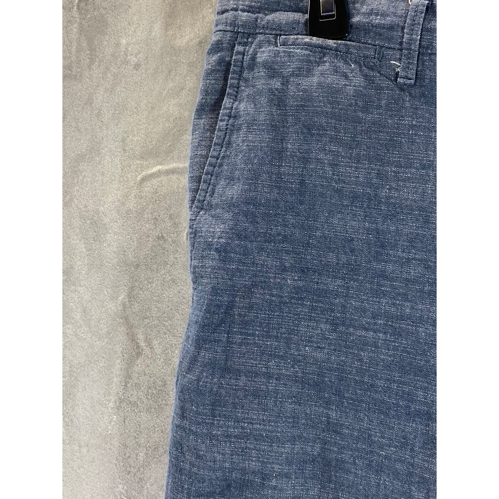 GOODFELLOW & CO Men's Blue Chambray Slim-Fit Flat Front Linden Chino Short SZ 36