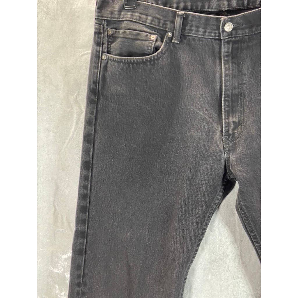 LEVI'S Men's Black 505 Regular-Fit Straight-Leg Denim Non-Stretch Jeans SZ 40X30