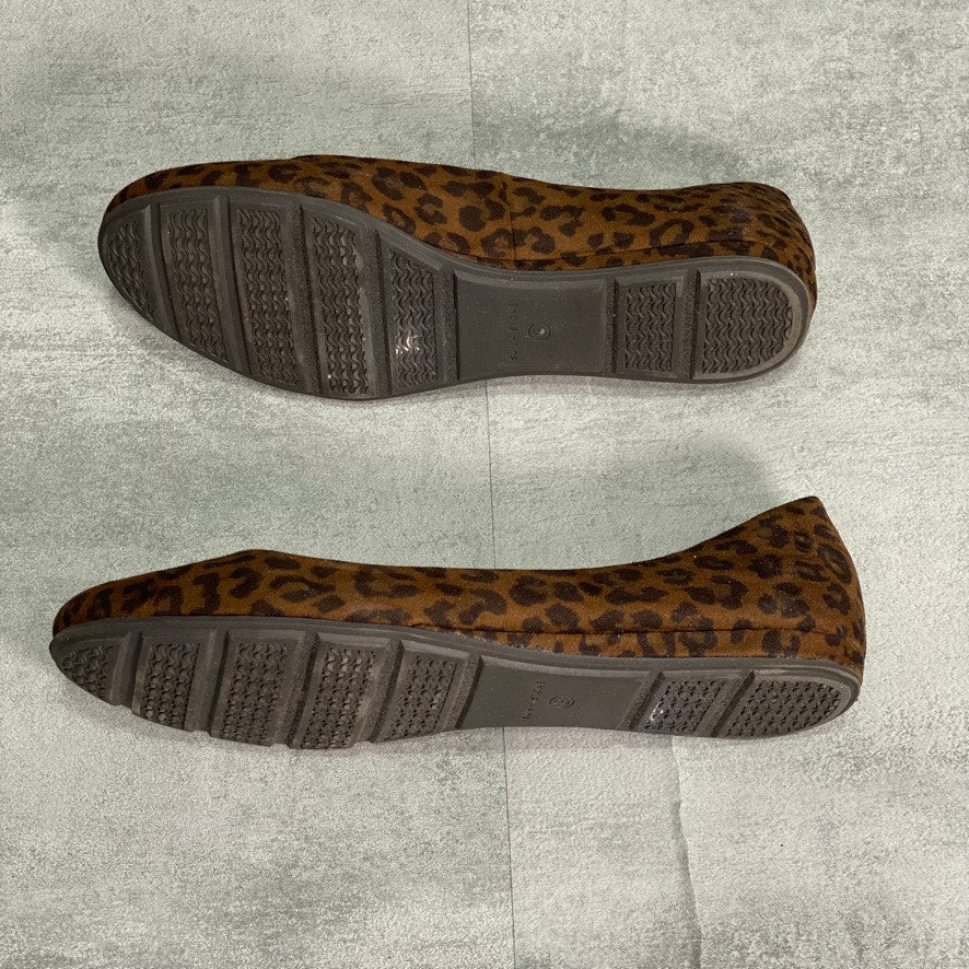 SUN + STONE Brown Leopard Print Eliana Slip-On Flats SZ 8