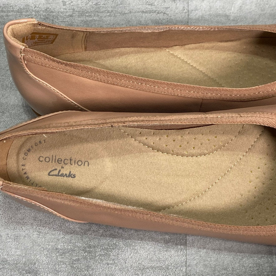 CLARKS Collection Tan Sara Tulip Slip-On Ballet Flats SZ 10