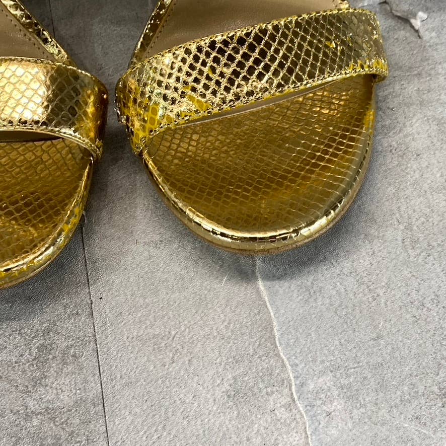 MICHAEL MICHAEL KORS Women's Gold Metallic Amos Ankle Cuff Stiletto Sandals SZ10