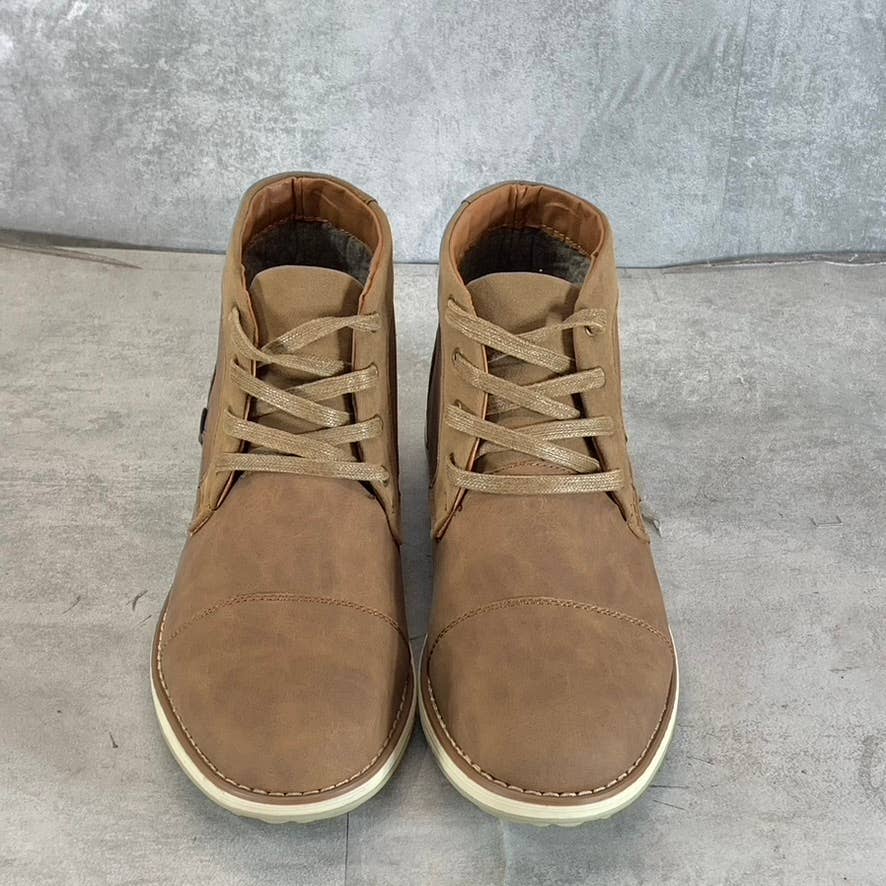 VANCE CO. Men's Tan Faux-Leather Austin Lace-Up Chukka Boot SZ 9
