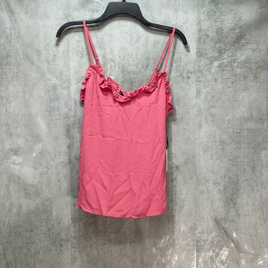 1. STATE Pink Ruffle Edge V-Neck Adjustable Camisole SZ XS