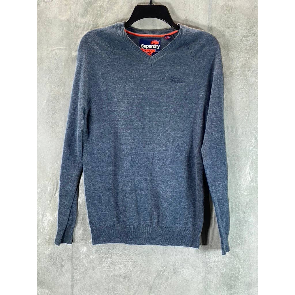 SUPERDRY ORANGE LABEL KNIT CO. Men's Chambray Cotton Crewneck Sweater SZ S