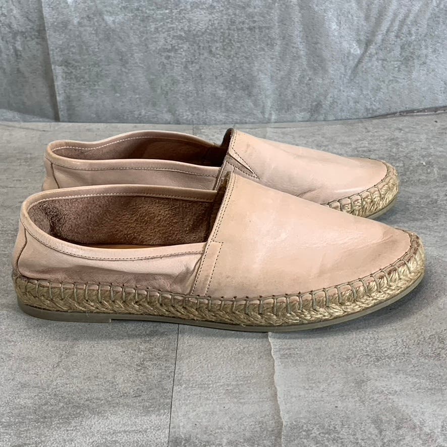 BUENO Women's Light Pink Leather Round-Toe Slip-On Espadrille Flats SZ 38(US7.5)