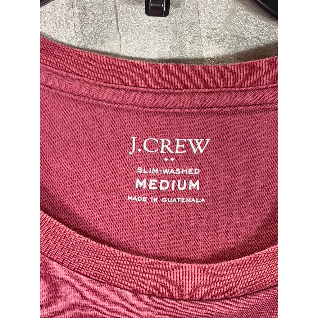 J.CREW Men's Burgundy Slim Washed Crewneck Short Sleeve T-Shirt SZ M