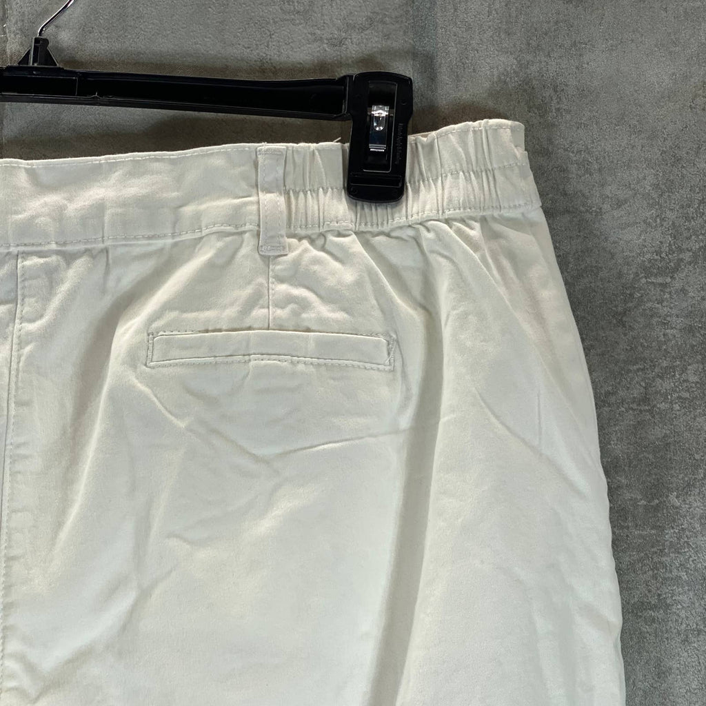 KAREN SCOTT Women's Bright White Mid-Rise Comfort-Waist Capri Pants SZ 18