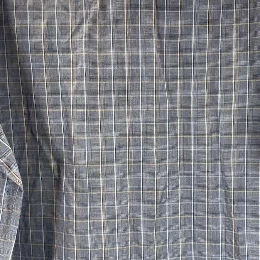 MICHAEL KORS Men's Blue Plaid Regular-Fit Long-Sleeve Button-Up Dress Shirt SZ L