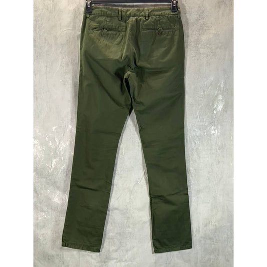 UNIS Men's Green Gio Slim-Fit Mid-Rise Pants SZ 32