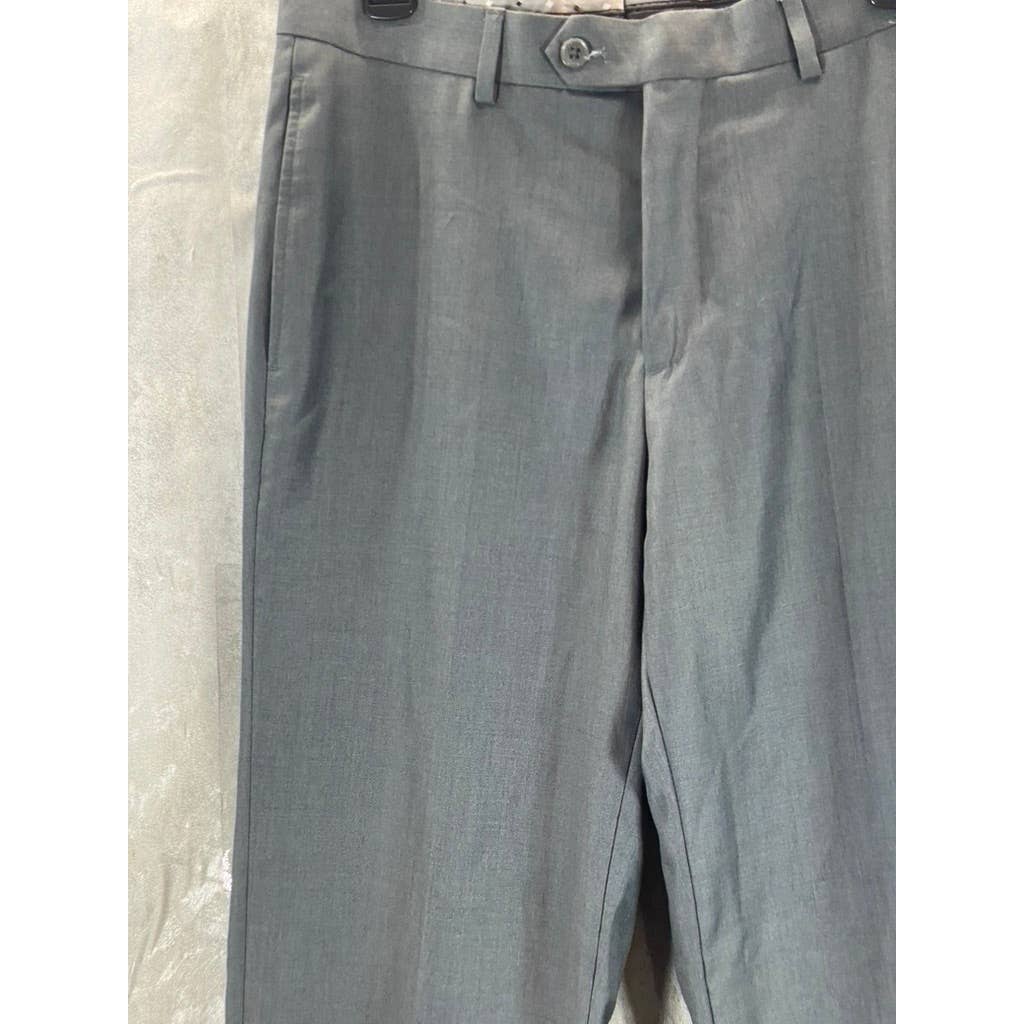 PRONTO UOMO Men's Grey Modern-Fit Flat-Front Pants SZ 32X30