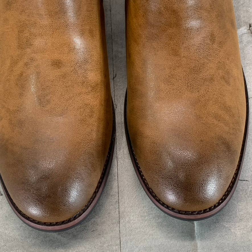 VANCE CO. Men's Chestnut Faux Leather Landon Pull-On Chelsea Dress Boots SZ 9.5