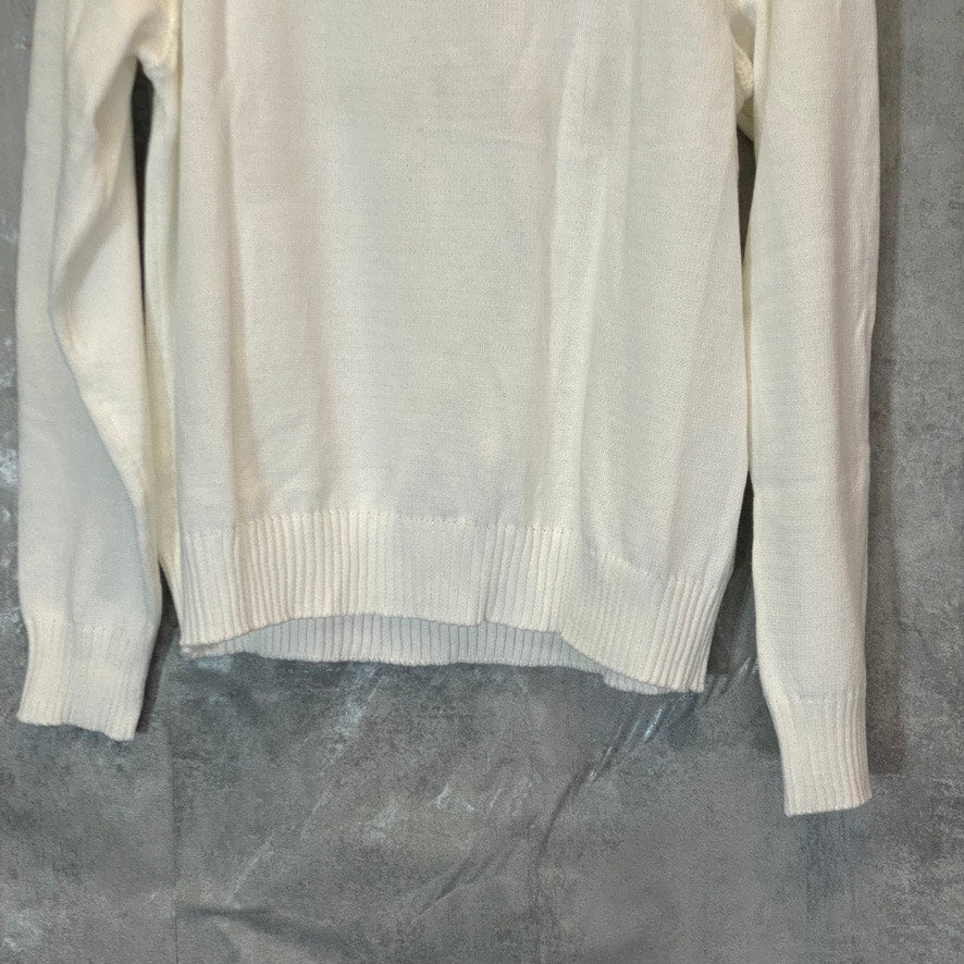 KAREN SCOTT Women's Winter White Solid Turtleneck Pullover Sweater SZ 2XL