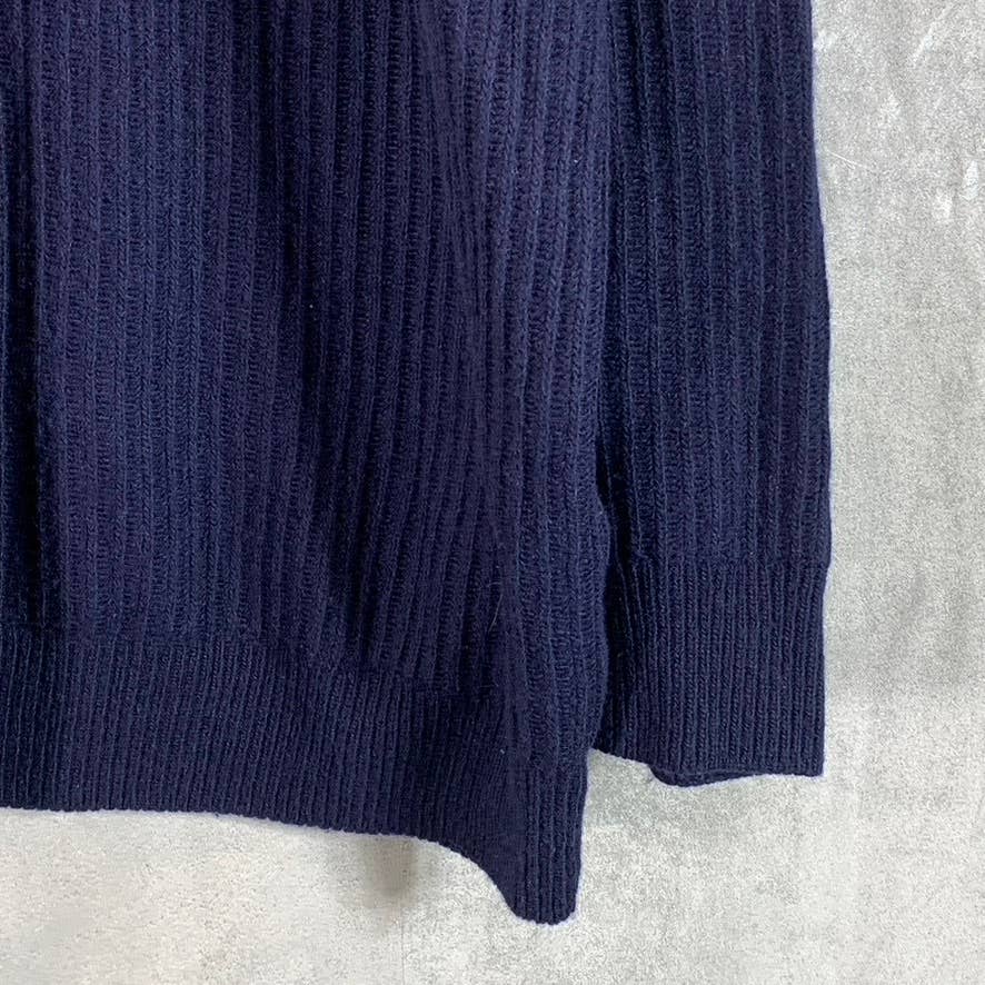 LACOSTE Men's Navy Blue Crewneck Classic-Fit Ribbed Long-Sleeve Sweater SZ 3XL