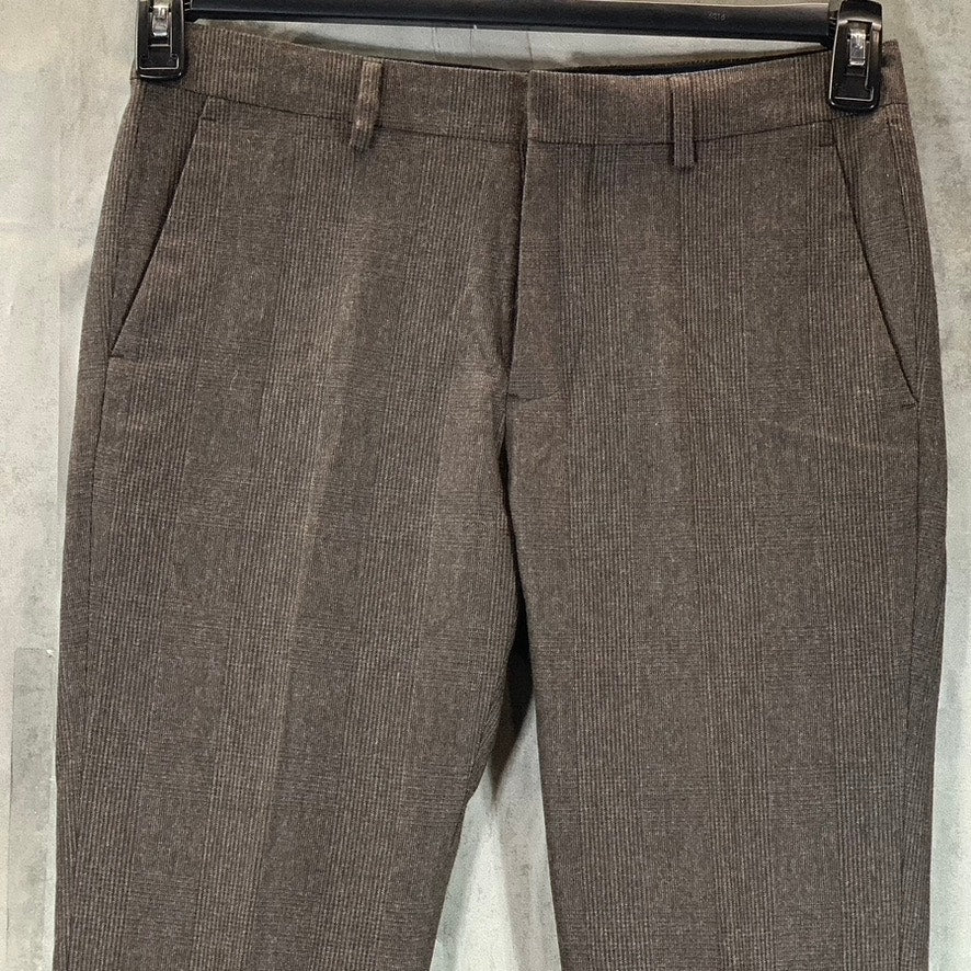 BONOBOS Men's Brown Plaid Tailored-Fit Dress Pants SZ 30X32