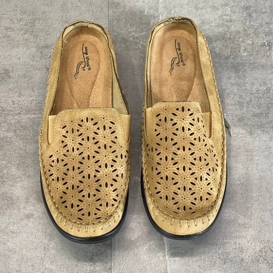 EASY STREET Women's Beige Perforated Kita Comfort Round-Toe Slip-On Mules SZ 7.5