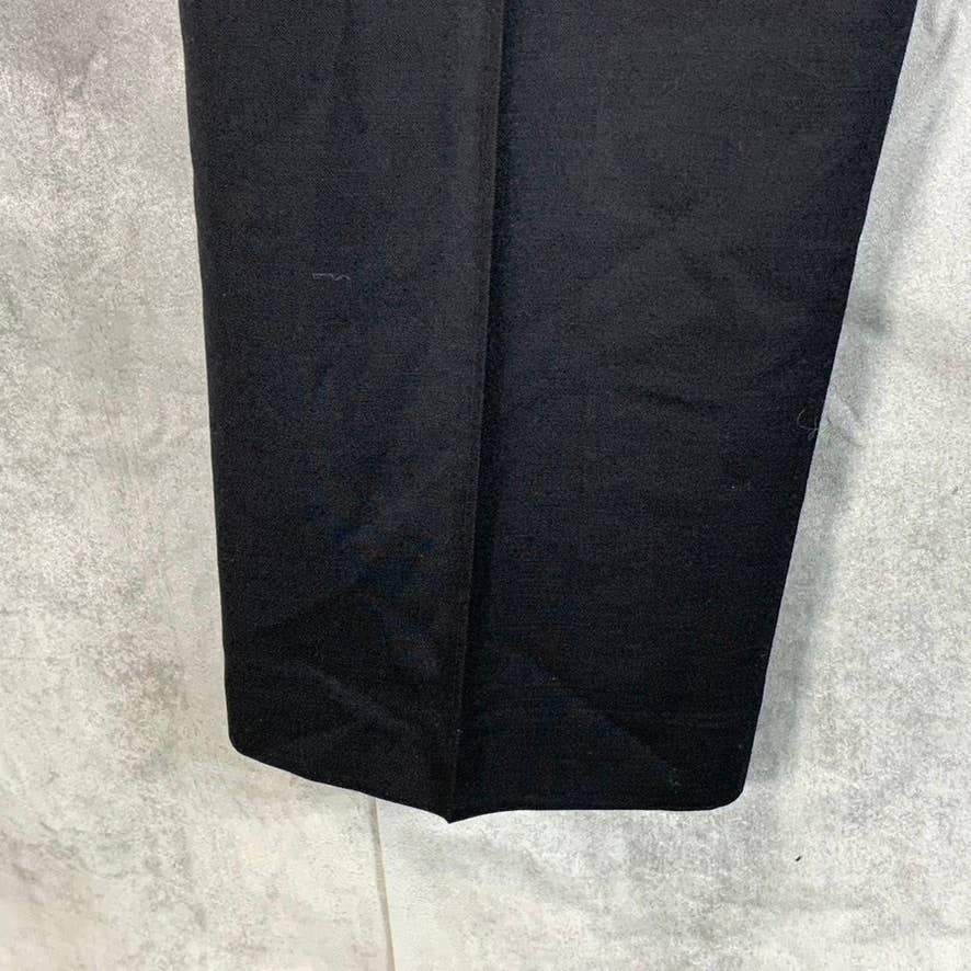 LANDS' END Men's Black Solid Regular-fit Dress Pants SZ 32