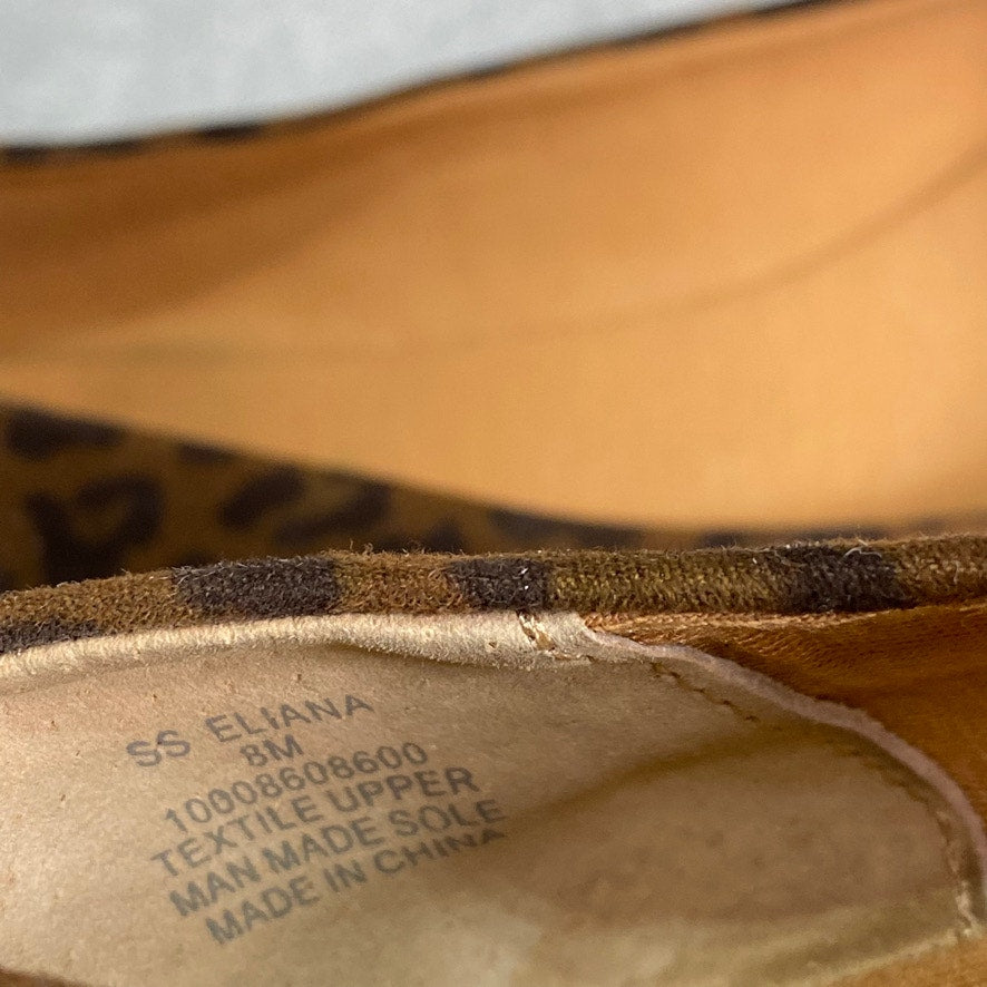 SUN + STONE Brown Leopard Print Eliana Slip-On Flats SZ 8