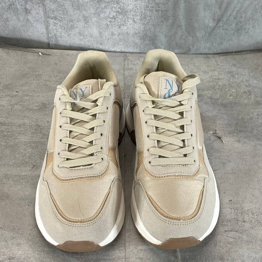 NEW YORK & COMPANY Men's Beige Harvey Low-Top Lace-Up Sneakers SZ 8.5