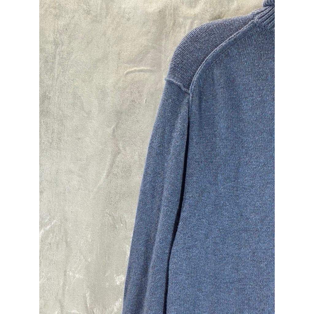 AMERICAN EAGLE OUTFITTERS Men's Blue Classic-Fit Mock Neck Pullover Sweater SZ L