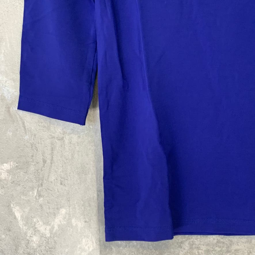TOPSHOP Boutique Solid Royal Blue 3/4 Sleeve Top SZ 2
