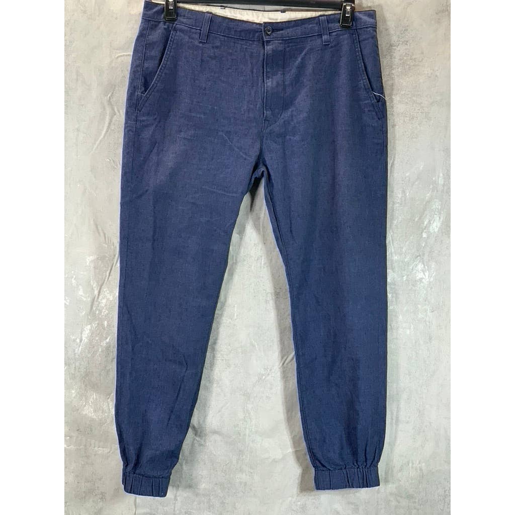 LEVI'S Men's Navy Chambray Regular-Fit Chino Jogger Pants SZ 36X32