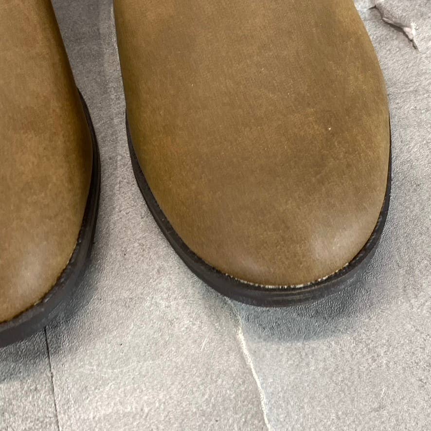 SUN+STONE Women's Tan Cadee Memory Foam Slip-On Block Heel Ankle Booties SZ 5.5