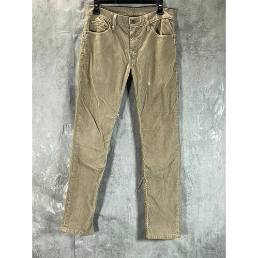 LEVI'S Men's Tan 511 Corduroy Slim-Fit Pants SZ 30X30
