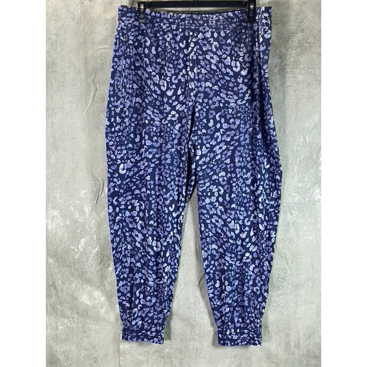 TOMMY BAHAMA Women's Blue Leopard Print Islandzone Pull-On Jogger Pant SZ XL