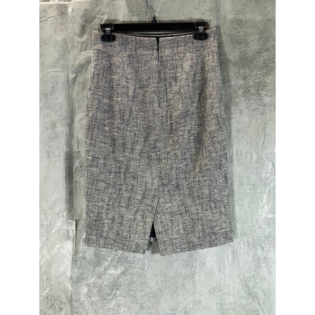 J.CREW Women's Gray Tweed Knee-Length Pencil Skirt SZ 0