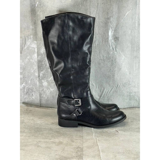 STYLE & CO Women's Black Marliee Full Side-Zip Round-Toe Tall Riding Boots SZ9.5