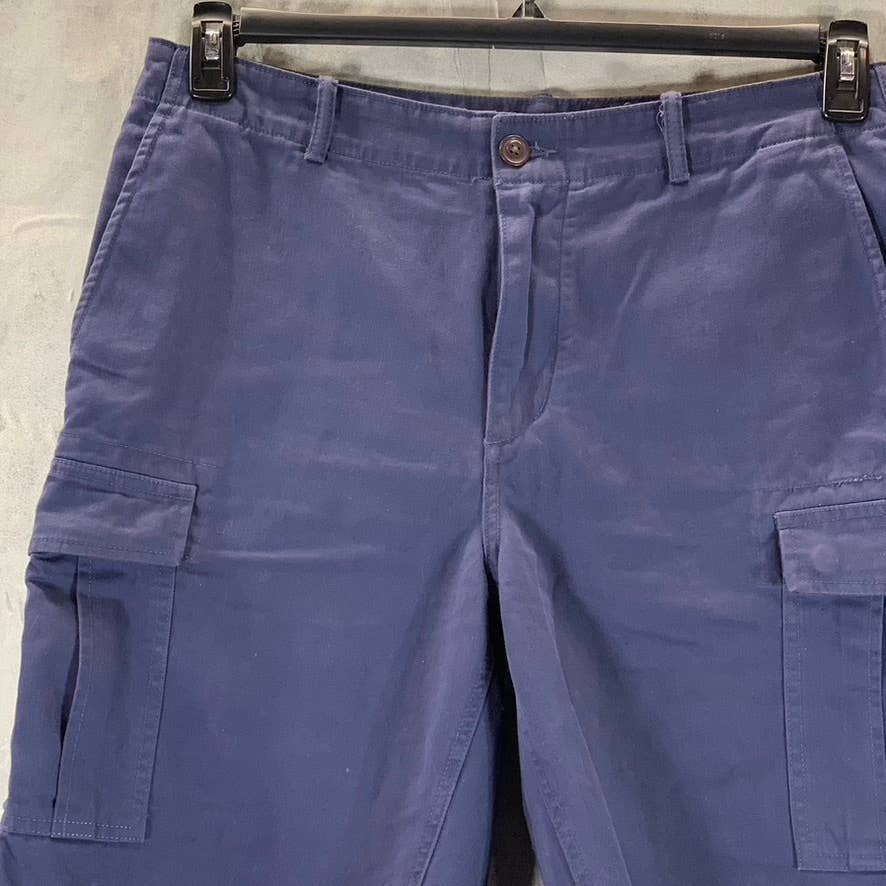 LANDS' END Men's Navy Traditional-Fit Cargo Shorts SZ 34