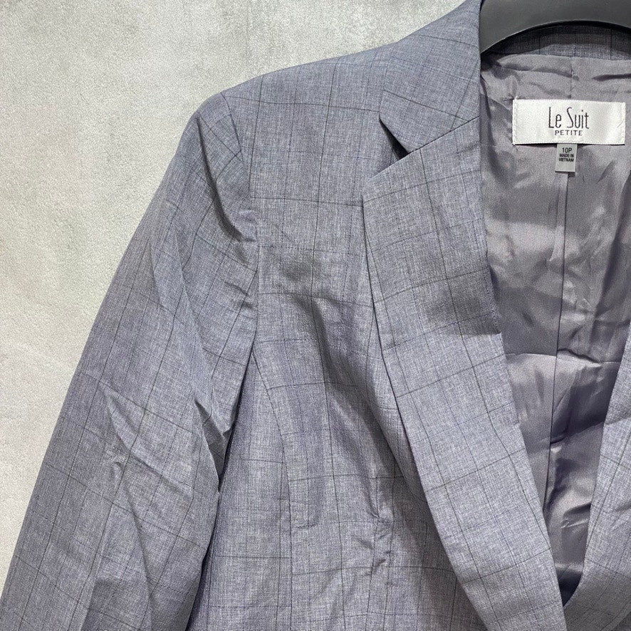 LE SUIT Petite Grey Windowpane Jacket SZ 10P