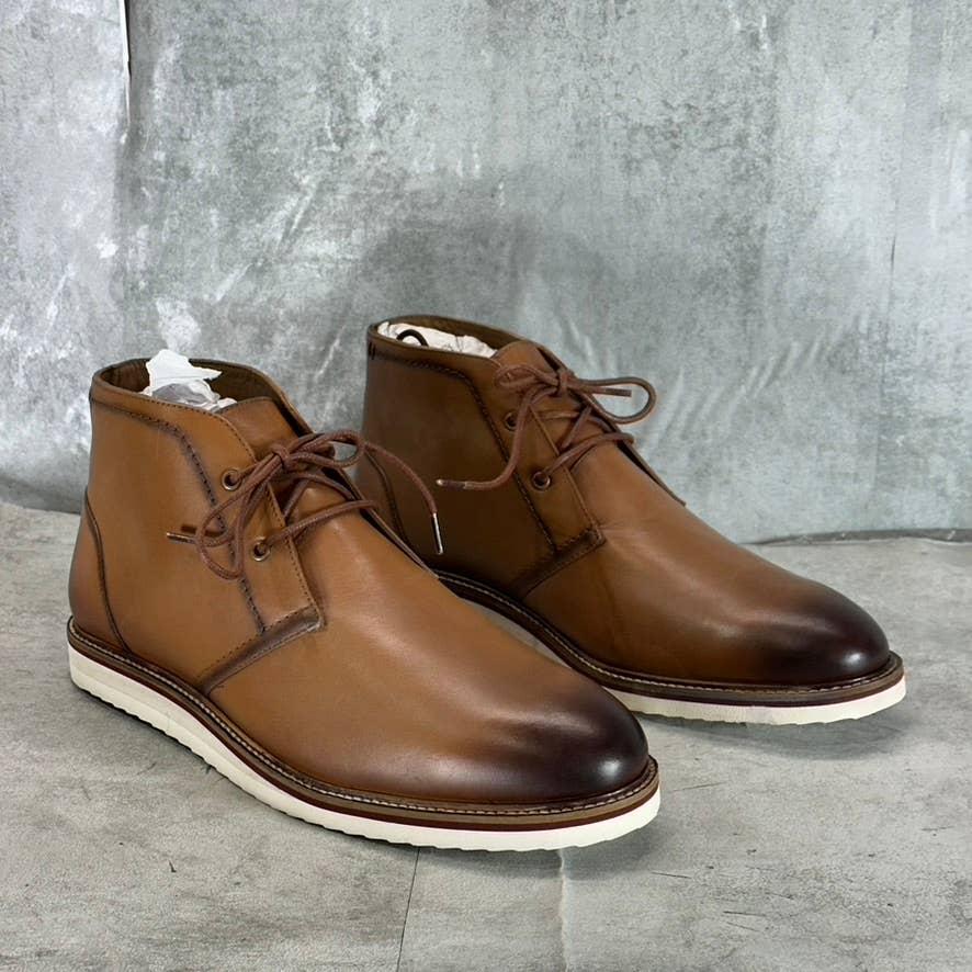 THOMAS & VINE Men's Cognac Keegan Tru Comfort Foam Lace-Up Chukka Boots SZ 12