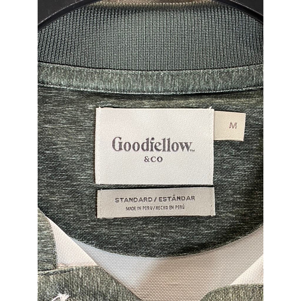 GOODFELLOW & CO Men's Dark Grey Standard-Fit Short-Sleeve Polo Shirt SZ M