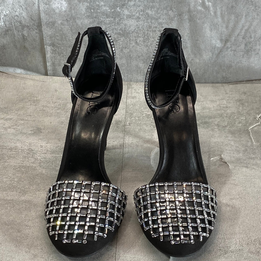 INC INTERNATIONAL CONCEPTS Women's Black Jaspen Rhinestone Two-Piece Pumps SZ8.5