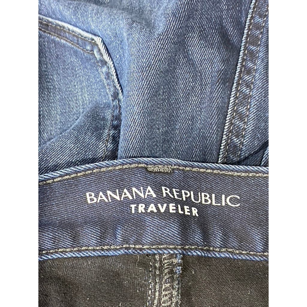 BANANA REPUBLIC Men's Medium Dark Wash Slim-Fit Traveler Jeans SZ 32X34