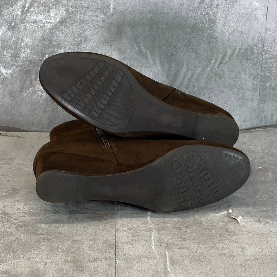 IMPO Women's Mink Brown Faux-Suede Gandan Memory Foam Wedge Booties SZ 7